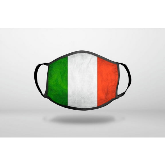 Italy Flag Old Weathered Red White Green - 3-Ply Reusable Soft Cloth Face Covering, Unisex, Cotton Inner Layer