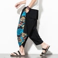 thumbnail image 5 of 2023 Summer Casual Baggy Pants Men Harajuku Wide Leg Loose Calf Length Trousers Cotton Oversize Men's Pants, 5 of 6