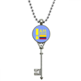 thumbnail image 1 of Collar Vintage Llavero Soy de Colombia Plata 50 cm, 1 of 3