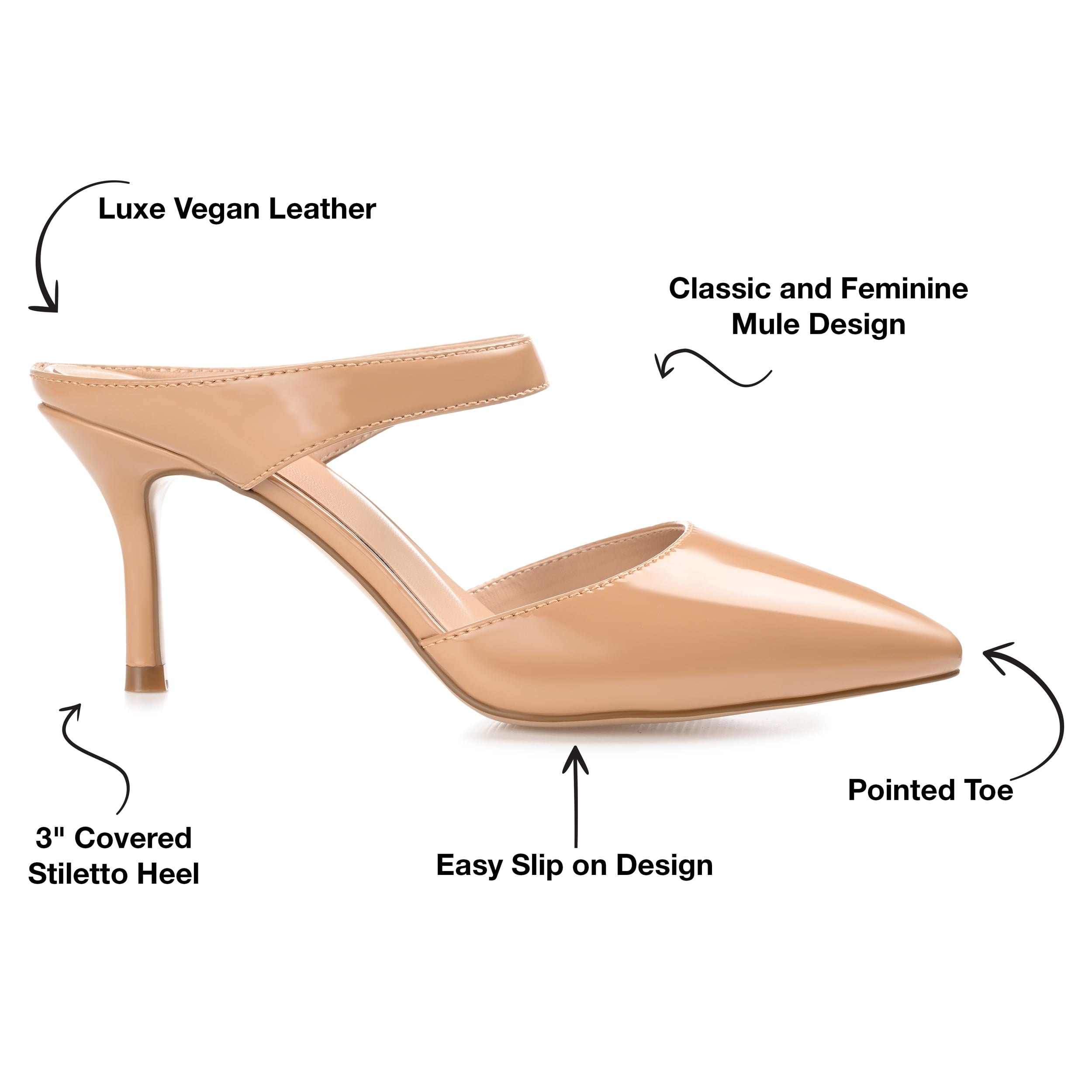 Journee Womens Maevali Mules Mid Stiletto Pointed Toe Pumps