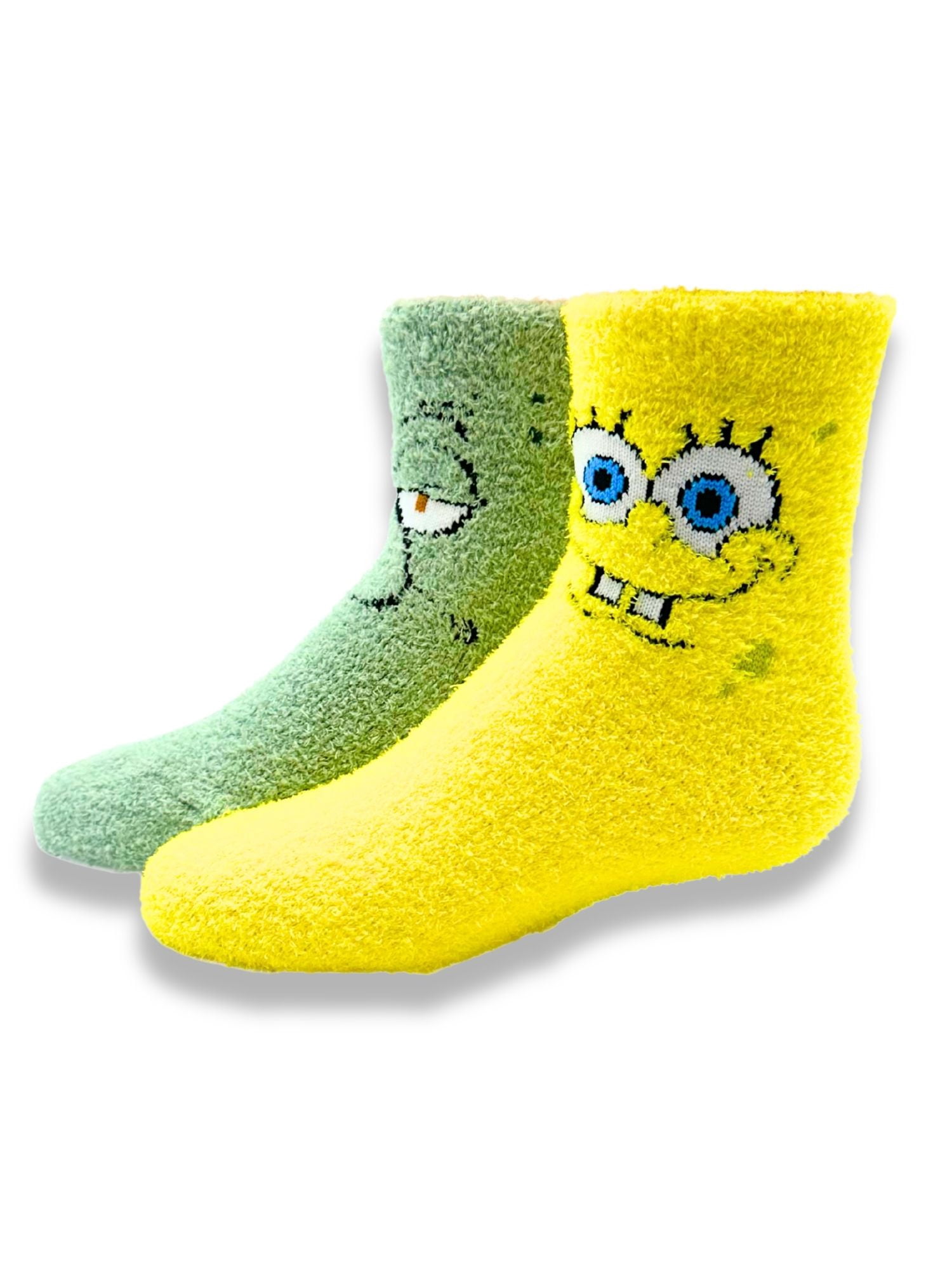 SpongeBob SquarePants Boys Cozy Socks, 2-Pack, Sizes S/M-M/L