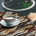 thumbnail image 3 of Ambesonne Earthy Fitted Round Tablecloth, Weathered Look Tree Print, 36"- 40" Diameter, Brown Beige and Grey, 3 of 5