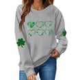 thumbnail image 2 of Annhoo Womens St Patrick's Day Sweatshirt Shamrock Print Crewneck Pullover Long Sleeve Tops Soft Clothes, 2 of 4