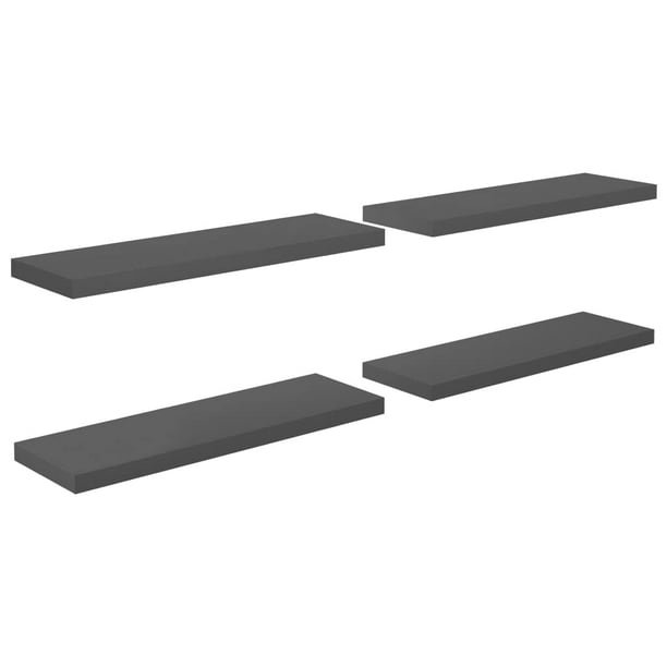 Estantería de pared VidaXL flotante, gris brillante, 80 x 23,5 x 4 cm, 4 unidades