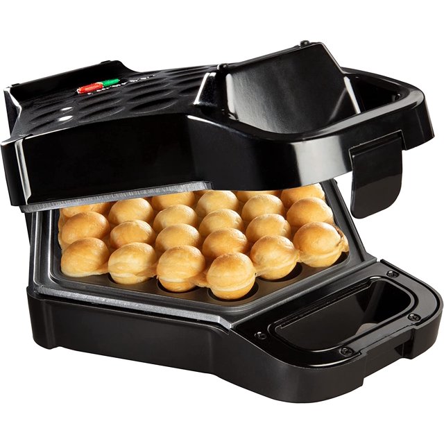 Bubble Waffle Maker - Electric Nonstick Hong Kong Egg Waffle Iron Machine - Ready in 5 Minutes with Indicator Light - Includes Bonus Recipe Guide