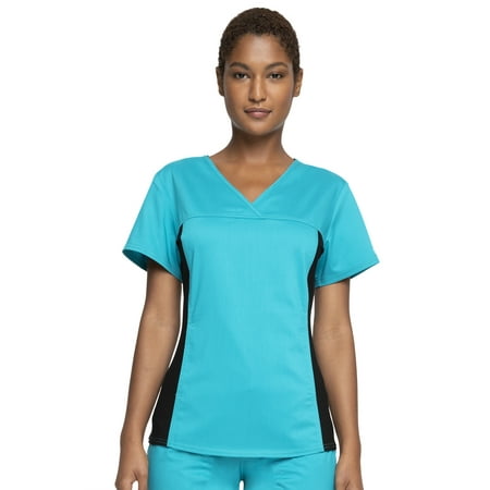 

Cherokee Workwear Revolution Women s Scrubs Top V-Neck Knit Panel WW2875
