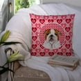 thumbnail image 3 of Carolines Treasures SS4484PW1414 Bulldog English Hearts Love Valentines Day Fabric Decorative Pillow  14Hx14W multicolor, 3 of 4