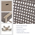 thumbnail image 3 of Debra Outdoor 5 Piece Wood and Wicker Club Chairs and Fire Pit Set, 3 of 11