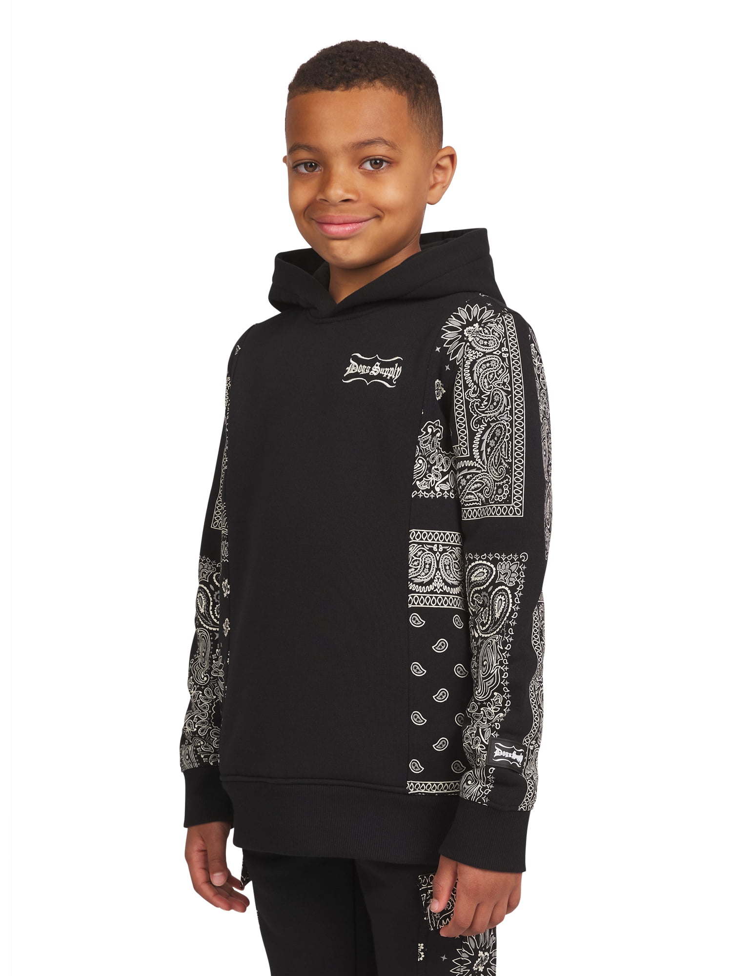 Dogg Supply by Snoop Dogg Boys' Paisley Long Sleeve Pullover