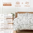 thumbnail image 6 of 3 Piece Farmhouse Flowers Duvet Cover Set California King,Microfiber Comforter/Quilt Cover with Corner Ties and 2 Pillowcases,Pastoral Vintage Leaf Spring Summer Soft Bedding with Zipper Closure, 6 of 8