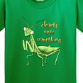 thumbnail image 4 of Inktastic Praying Mantis Clearly Up to Something Youth T-Shirt, 4 of 5