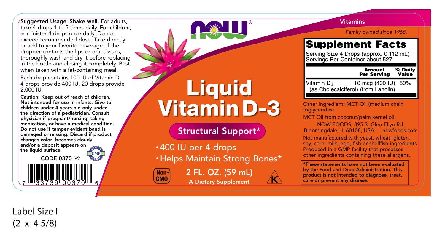 Now Supplements Vitamin D 3 Liquid 2 Ounce Walmartcom