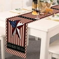 thumbnail image 4 of Table Runner for Kitchen Dining Decor, Independence Day Decoration Rustic Wood Print Burlap Linen Tabletop Cover for Indoor Outdoor Use - 13x70 Inch, 4 of 5