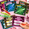 thumbnail image 4 of Tarjetas de San Valentín Letapapa Paquete de 24 con Bolígrafos Giratorios Luminosos, 4 of 7