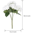 thumbnail image 6 of Coolmade 6 Big Heads Hydrangeas Flowers Fake Silk Hydrangea Artificial Flower Arrangements Bridal Bouquet Wedding Party Garden Home Decor (White), 6 of 6