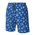 thumbnail image 6 of Uemuo Airplanes in the Sky Pattern Men's Swim Trunks Hawaiian Beach Bathing Suit Swimsuits Beach Quick-Dry Shorts with Pockets-Medium, 6 of 9