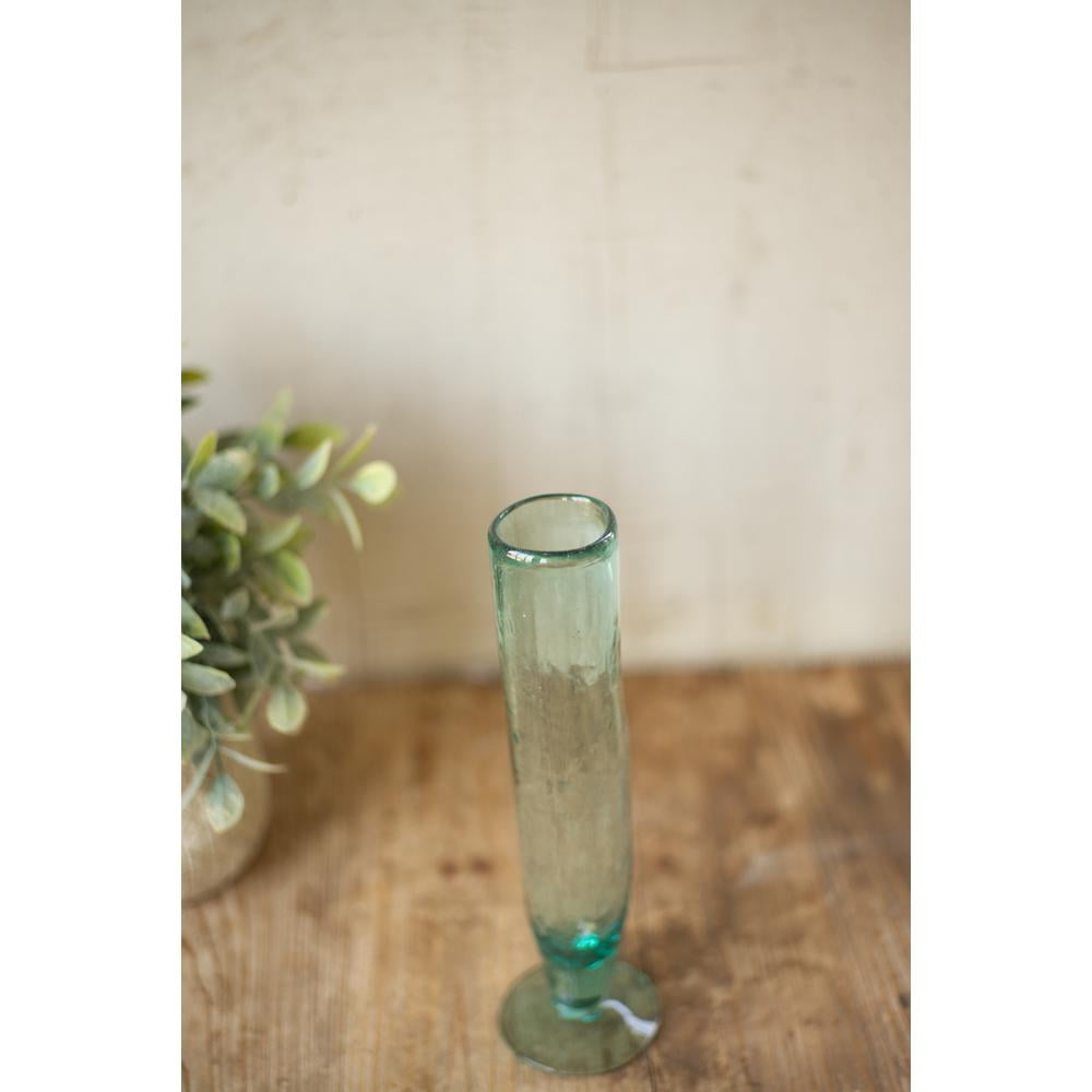 Kalalou Tall Recycled Champagne Flute, One Size, Set of 6, Green