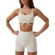 thumbnail image 2 of ABOCIW Conjuntos de entrenamiento para mujer 2 piezas Twist Front Halter sujetadores deportivos cintura alta botín pantalones cortos ejercicio gimnasio yoga traje, 2 of 4