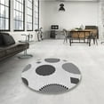thumbnail image 3 of Ahgly Company Indoor Round Patterned Ash Gray Area Rugs, 4' Round, 3 of 6