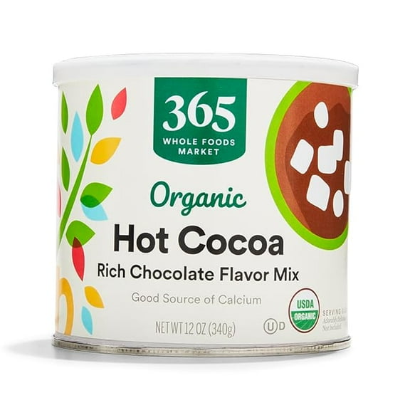 1x 365 by Whole Foods Market, Organic Hot Cocoa, Rich Chocolate Flavor Mix, 12 Ounce