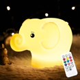 thumbnail image 1 of Luz nocturna de elefante BRI para niños recargable por USB 7 colores, 1 of 5