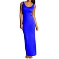thumbnail image 2 of Robe Femme Couleur Unie Longue Gilet Robe Maxi Aguichant Ajustée Sans Manches Aguichant Ajustée Robe Maxi, Bleu, TG, 2 of 6