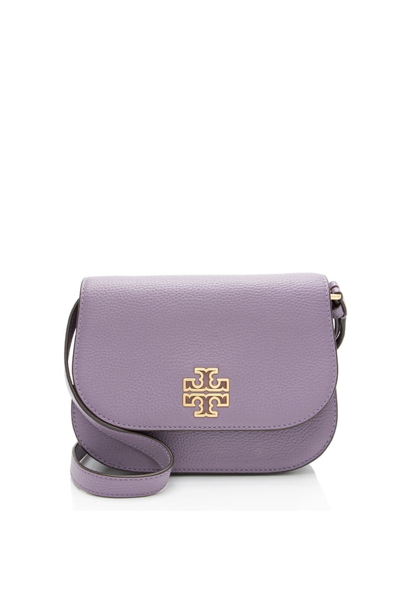 Pre-Owned Tory Burch Leather Britten Saddle Small Crossbody