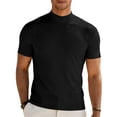 thumbnail image 3 of Mens Mock Turtleneck Shirts Casual Cotton Short Sleeve Shirt Basic Half Neck T-Shirts, 3 of 10