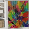 thumbnail image 6 of GOSMITH Shower Curtain Decorative Fun Splashing Splattered Paint Abstract Resembling Element Drop Wet Liquid Modern Red Textures White, 6 of 7