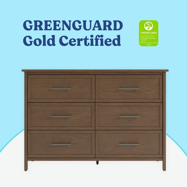 greenguard gold certified nursery dresser Driftwood 6 Drawer Dresser Greenguard Gold Certified
