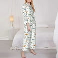 thumbnail image 3 of Yiaed Sea Creatures Print Pajamas Women's Long Sleeve Sleepwear Soft Button Down Loungewear Pjs Lounge Set Nightwear Womens Pajama Pants-Small, 3 of 7