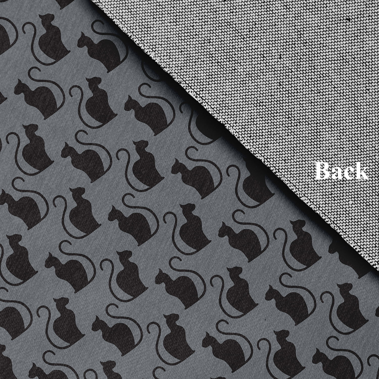 Simply Daisy Spooky Cats Steel Gray Halloween Chenille Area Rug, 18" x 30"