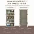 thumbnail image 2 of HOMCOM 64" 4-Door Kitchen Pantry, Freestanding Storage Cabinet with 3 Adjustable Shelves for Kitchen, Dining or Living Room, Antique White, 2 of 8