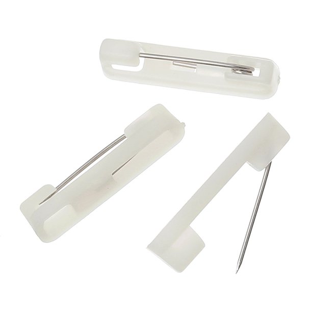 180 Plastic Bar 7/8 Inch 22mm Pin Backs Clasp Broach Name Badge Parts