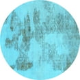 thumbnail image 1 of Ahgly Company Indoor Round Abstract Light Blue Modern Area Rugs, 4' Round, 1 of 4