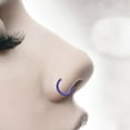 thumbnail image 4 of 2 pcs Unisex Surgical Titanium Steel Open Nose Ring Nose Piercing Stud 6mm (Purple), 4 of 4