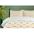 thumbnail image 3 of Ambesonne Rooster Duvet Cover Sets, Easter Hens and Flower, 2-King, Ivory Pink, 3 of 6