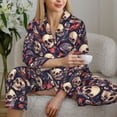 thumbnail image 6 of Hirioo Skull record rock for Women's Pajama Sets 2 Piece Pjs Women's Long-Sleeved Pajama Set Button Down Sleepwear,S-XXL-XX-Large, 6 of 7
