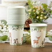 Woodland Baby Party Cups | Kate Aspen 32 Pcs 8 oz. Disposable Paper Cups Drinkware Party Favor for Birthday, Wedding, Bridal Shower, Baby Shower, Anniversary Party (Bulk)