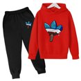 thumbnail image 3 of Nuevos chándales deportivos informales de marca de otoño para niños de 3 a 14 años, sudadera con capucha y pantalones, conjunto de traje informal de moda para niños, conjunto de 2 piezas, 3 of 5