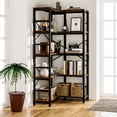 thumbnail image 4 of NUMENN 5 Tier Corner Bookshelf, Modern Corner Bookcase, Large Open Shelf Bookcase, Tall Bookshelves Storage Display Rack for Bedroom, Living Room and Home Office, Vintage, 4 of 7