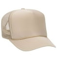 thumbnail image 3 of Couver 5 Panel High Crown Mesh Back Trucker Hat, Polyester Foam Front, Khaki, 12PCS Bulk Set Pack, 3 of 7