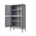 thumbnail image 5 of Grey Metal Kitchen Storage Cabinet, Kitchen Pantry Storage Cabinet with Doors and Shelves, Storage Cabinet with Adjustable Leveling Foot for Kitchen, Living Room and Dining Room, 5 of 14