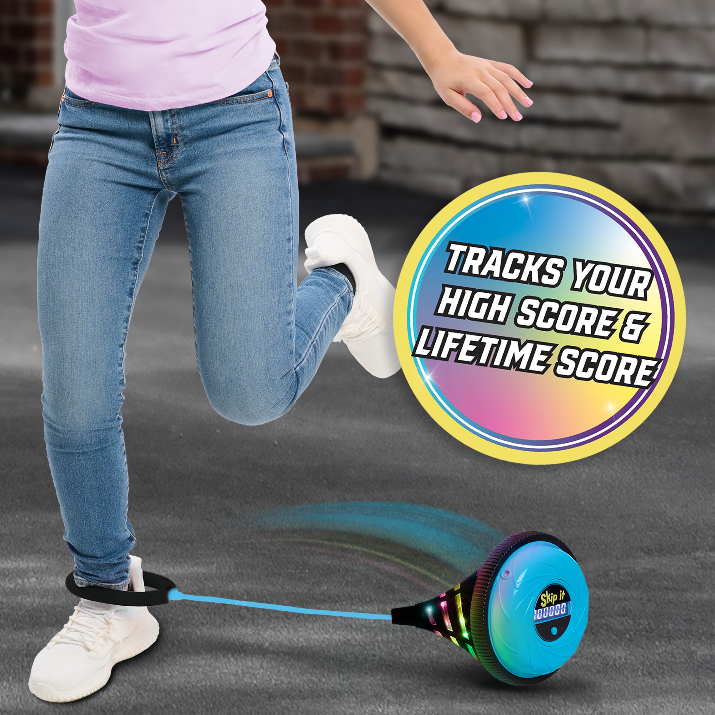 Skip It Retro Outdoor Toy, Light Up Ball and Digital Counter, Blue, Boys and Girls, Ages 5 and up