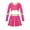 Hot Pink, variant on iEFiEL Kids Girls Color Contrast Patchwork Cheer Leader Dance Outfit Rhinestone Letters Print Crop Top with Pleated Skirt Royal Blue 8