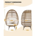 thumbnail image 2 of Kselythan Outdoor 360° Swivel Egg Chair,Oversized Egg-Shaped Lounge Chair with Steel Frame and 4 Thick Cushions,Indoor Outdoor Patio Large Wicker Egg Chair,Rotating Wicker Egg Basket Lounge Chairs, 2 of 7