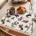 thumbnail image 3 of Western Cowboys Placemats Set of 6 Beige Vintage Country Cactus Place Mats Indoor Wipeable Table Mats Washable Cloth Dining Table Placemats for Kitchen Holiday Party Home Decor 13x19 Inch, 3 of 9