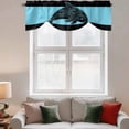thumbnail image 3 of Tie Up Valances for Windows, Dolphin Black Adjustable Valance Curtains Window Treatment for Living Room/Bedroom, Nautical Mandalas Blue Boho Abstract Rod Pocket Kitchen Curtains & Drapes 42x18 Inch, 3 of 9