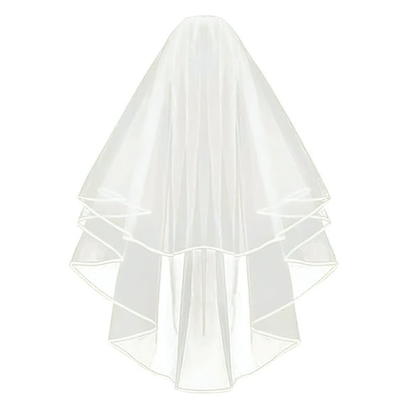 TELOLY Bridal Wedding Veil Women's Simple Short Wedding Bride with Comb Bridal Shower Hen Party Costume Halloween Girls Priority 1*Veil Beige