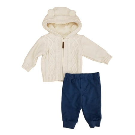 Carter Sweatshirt - Carters Infant Boys 2-Piece Cable Knit Hoodie & Pants Set